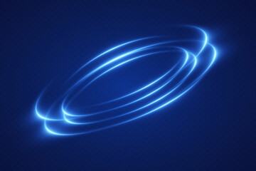 Glowing neon vortex rings and energy effect, magic portal or sci-fi movement.