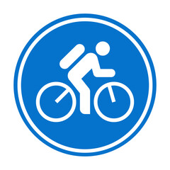 Bike lane sign, bike area icon, bicycle zone symbol.