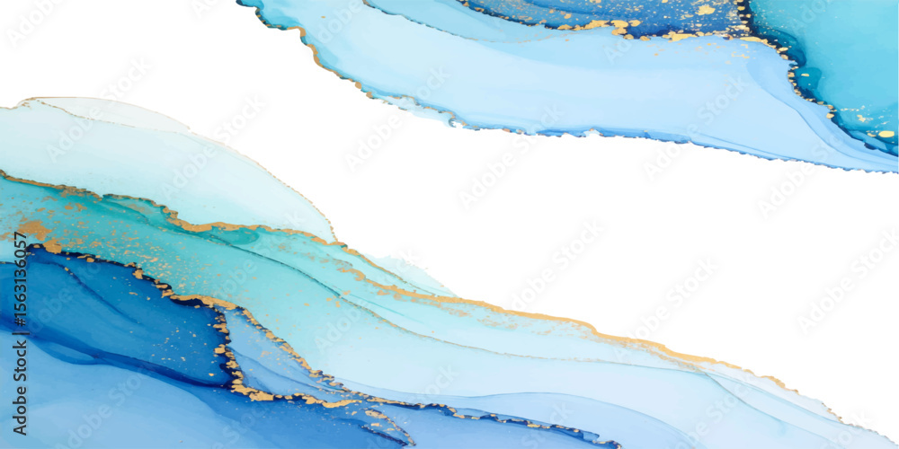 Poster dynamic blue water splash with a hint of red liquid creating a fresh and vibrant abstract texture