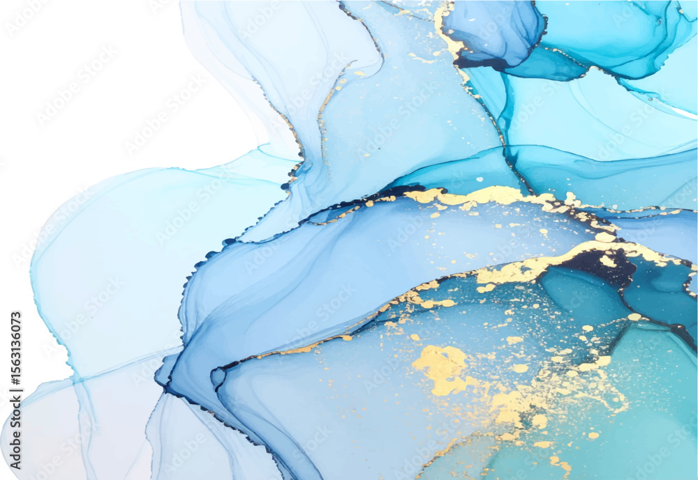 Aufkleber dynamic blue water splash with a hint of red liquid creating a fresh and vibrant abstract texture