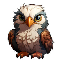 A Majestic Baby Eagle. A Cartoon Illustration