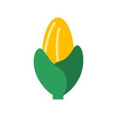 Yellow corn on cob icon flat vector design