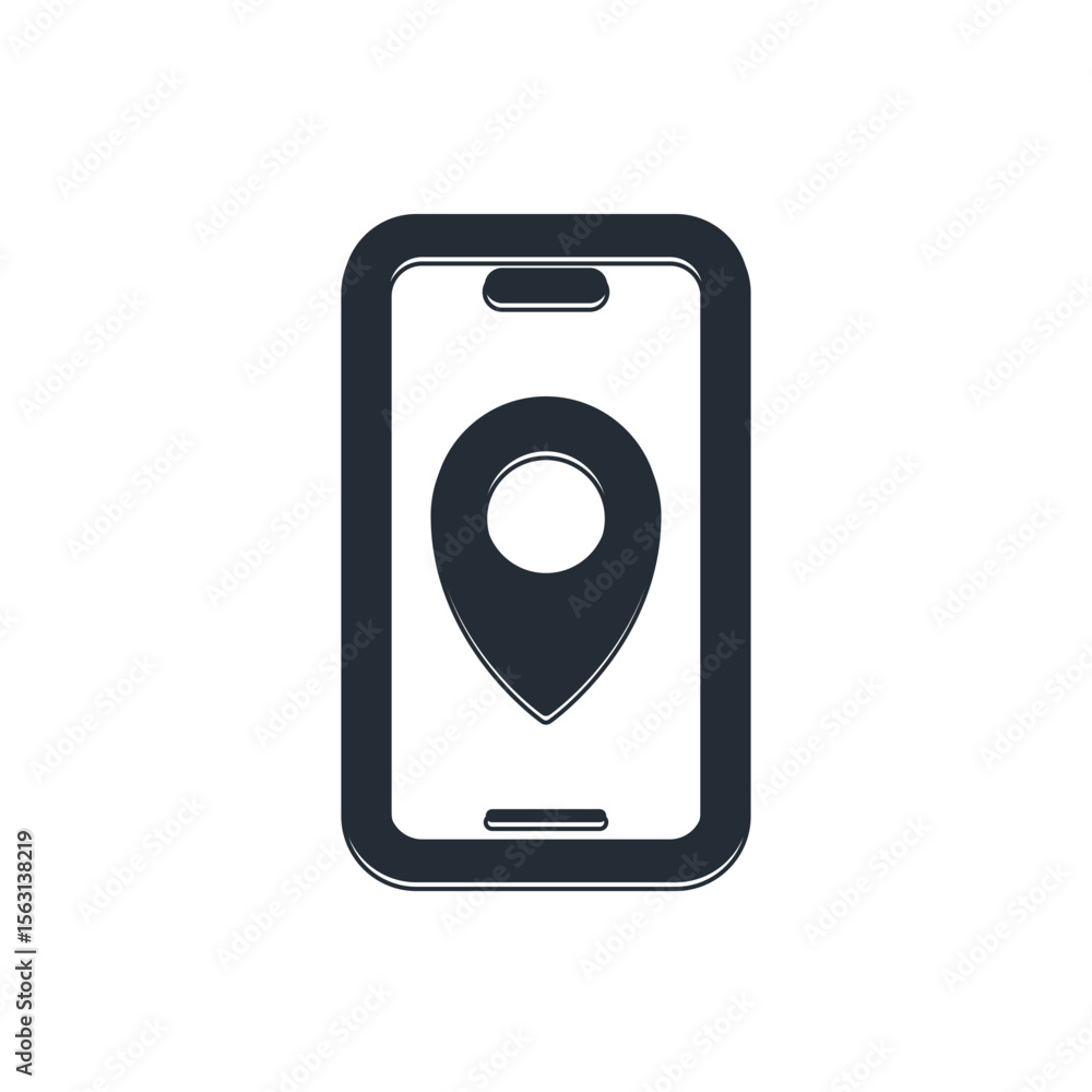 Poster black infographic of city map navigation icon isolated on white background. mobile app interface con