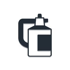 Obraz premium Black Garden sprayer for water, fertilizer, chemicals icon isolated on white background. Vector