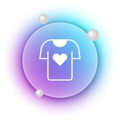 White Clothes donation icon isolated on white background. Blue and purple gradient circle background. Vector
