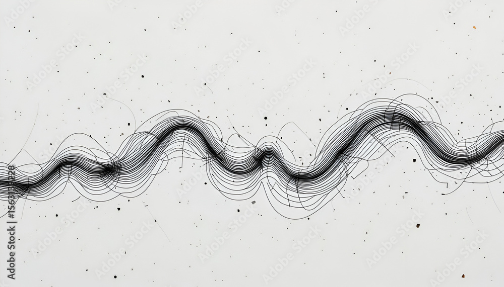 Poster a minimalist abstract art showcases dynamic black lines undulating across a clean white background o