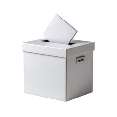 Ballot box with paper for voting, suggestion, donation and feedback uses