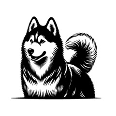 Loyal Husky Dog Vector – Faithful Arctic Companion Illustration