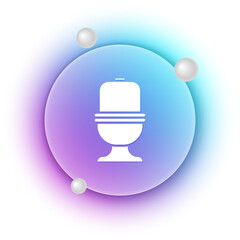 White Toilet bowl icon isolated on white background. Blue and purple gradient circle background. Vector