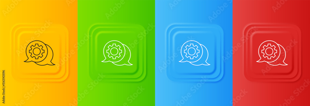 Fototapete white speech bubble chat icon isolated on colorful background. message icon. communication or commen