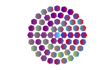 abstract colorful background, gradient Colorful Circular Grid of Hexagons Shapes – Digital Art Background pattern illustration 