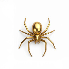 golden spider isolated on white background