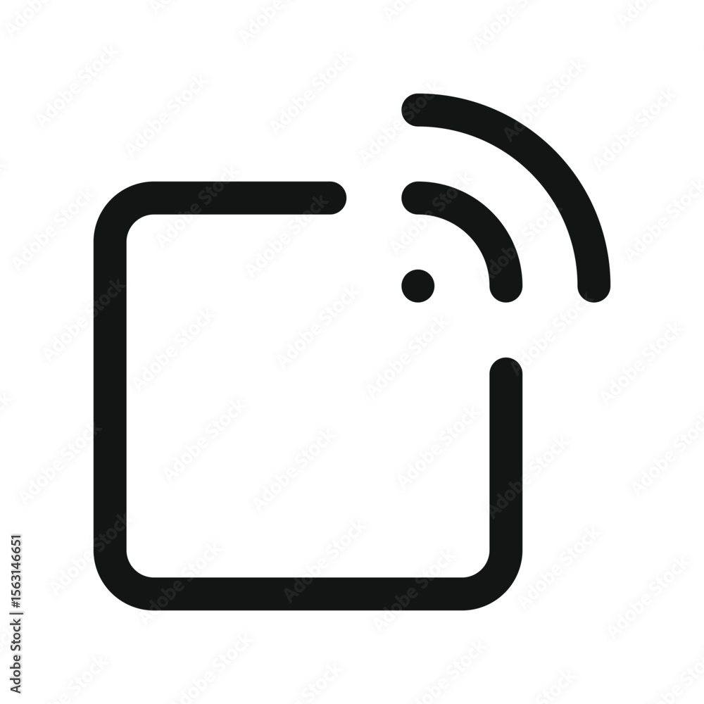 Poster rfid key tag ui icon, rfid simple line user interface vector symbol