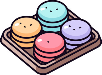 Colorful Macarons on Plate: A Sweet Delight