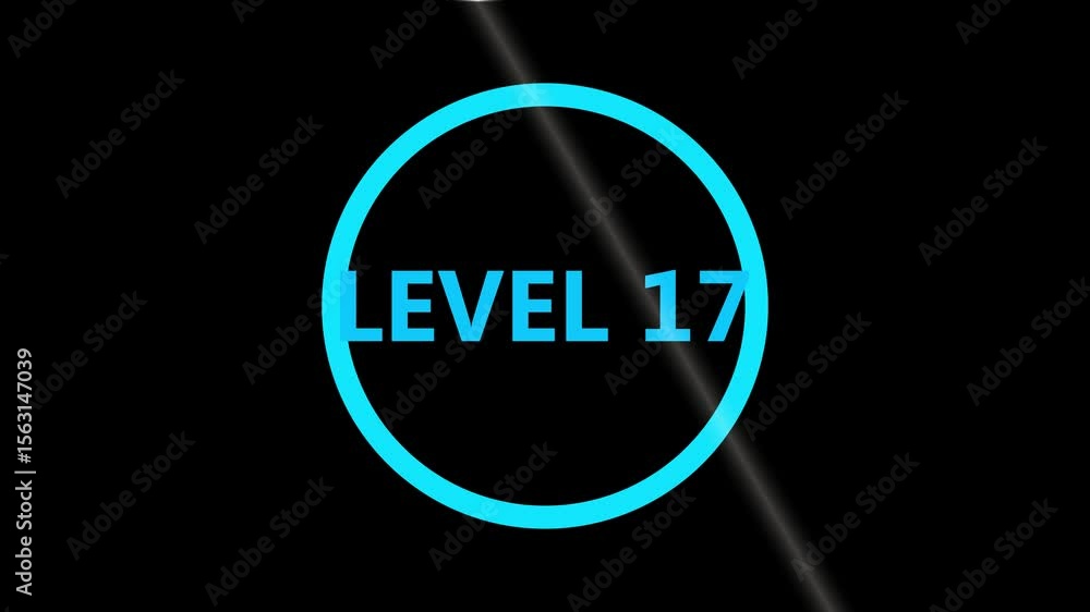 Poster level 1 text animation. level eight text font, level up text animation. level- 1 text animation