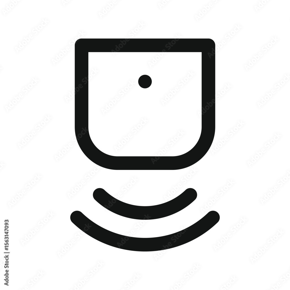 Poster motion sensor ui icon, infrared motion detector simple line user interface vector symbol