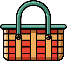 Woven Basket Illustration: Picnic, Storage, and Decorative Design