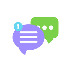 Social network chat box symbols. Social media communication signs. Speak bubbles vector illustration