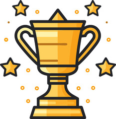 Golden Trophy with Stars: A Symbol of Victory and Achievement