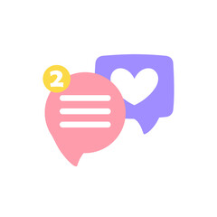 Chat dialog text boxes. Speak bubble vector illustration. Message notification signs