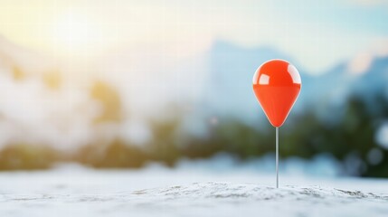 Location 3D Location Pin A rotating 3D location pin, highlighting its three dimensional form.