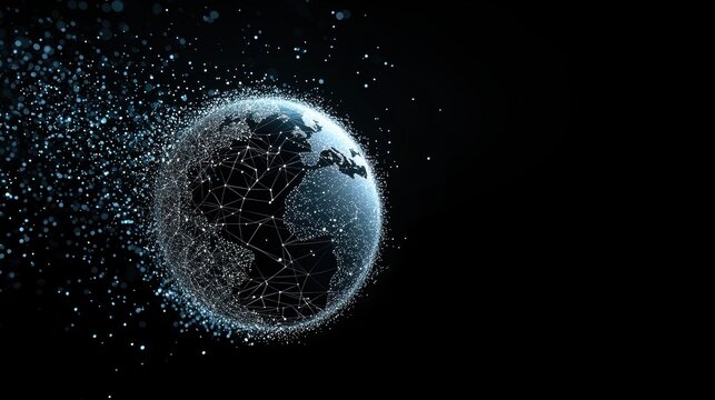 globe Global Connectivity and Networking Rotating globe with dynamic network connections, data flow visualization. - Powered by Adobe