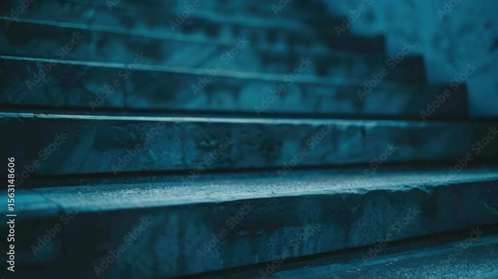 Poster Close-up view of staircase in a building with steps and railing