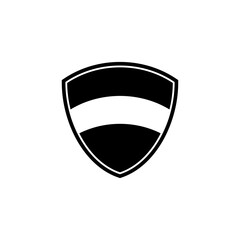 Black and White Shield Emblem Icon – Blank Badge Template for Logo, Security, or Sport Design