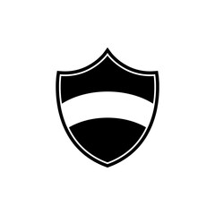 Black and White Shield Emblem Icon – Blank Badge Template for Logo, Security, or Sport Design