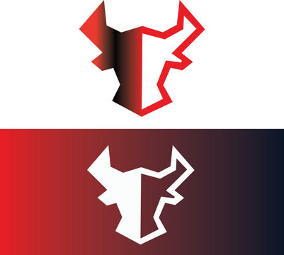 Modern Bull Mascot Logo Template