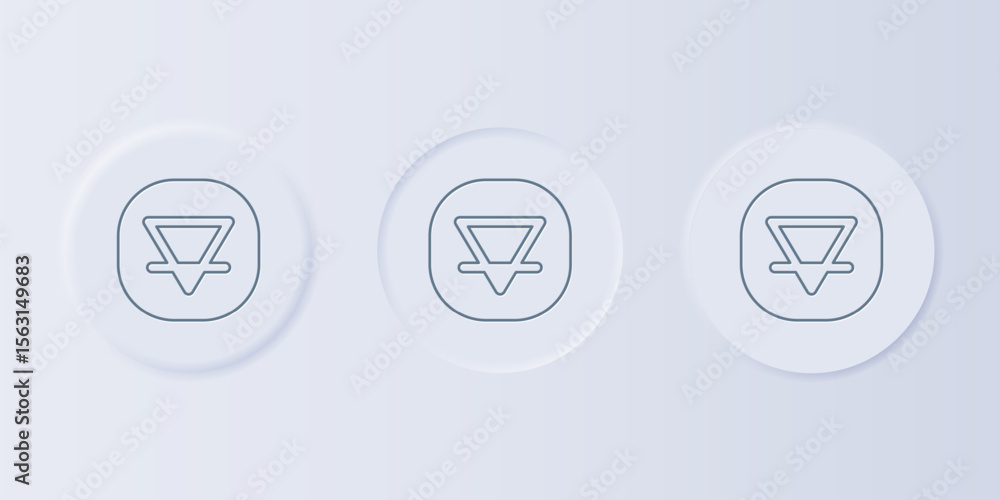 Poster grey earth element of the symbol alchemy icon isolated on grey background. basic mystic elements. se