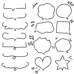 手描きの色々な吹き出しセットai