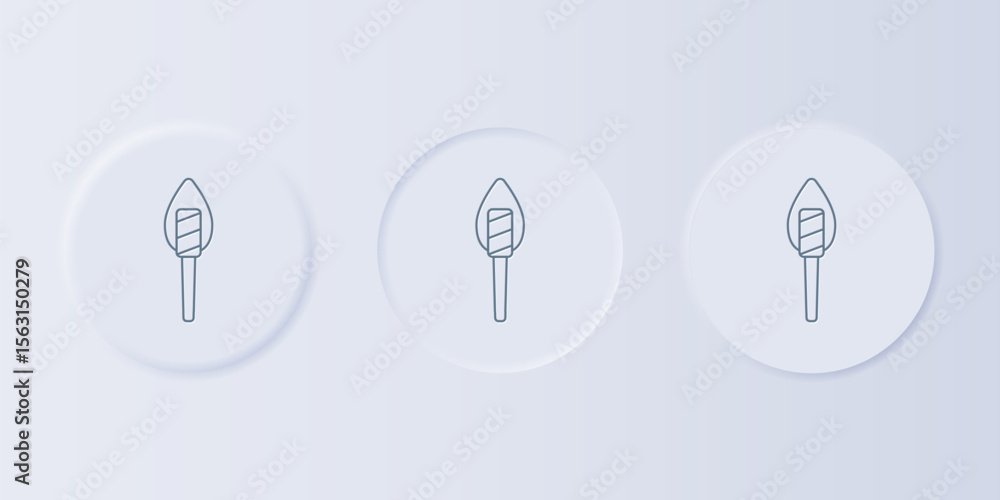 Poster grey torch flame icon isolated on grey background. symbol fire hot, flame power, flaming and heat. s