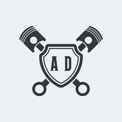 AD Initials Vektor Stok Otomotif Logo Design