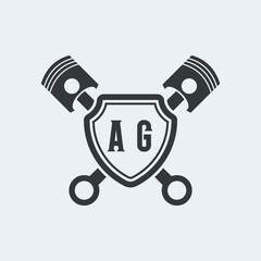 AG Initials Vektor Stok Otomotif Logo Design