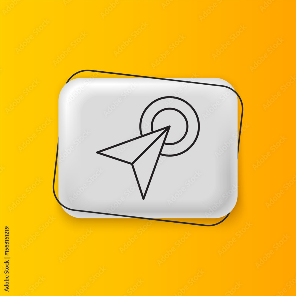 Poster black infographic of city map navigation icon isolated on yellow background. interface concept desig