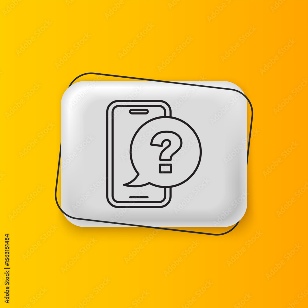 Poster black telephone 24 hours support icon isolated on yellow background. all-day customer support call-c