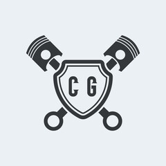 CG Initials Vektor Stok Otomotif Logo Design