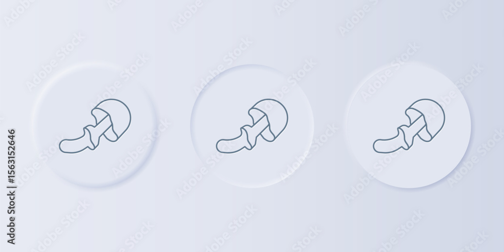 Poster grey psilocybin mushroom icon isolated on grey background. psychedelic hallucination. set icons in s