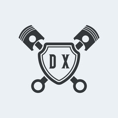 DX Initials Vektor Stok Otomotif Logo Design