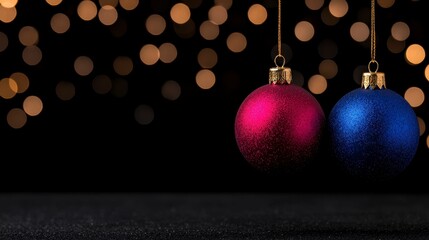 Colorful glitter decoration on Christmas in July. Festive sparkle embellishment for a summer holiday celebration.