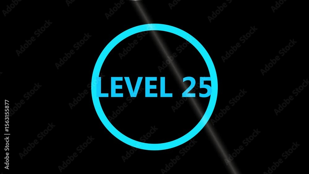 Poster level 1 text animation. level eight text font, level up text animation. level- 1 text animation
