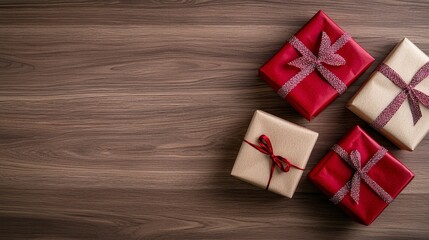 Wrapped gifts with heart pattern and daisies on a green background ar 16 9. Charming floral gift wrap design featuring a delightful heart motif and delicate daisies against a vibrant