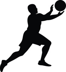 Different style basket Ball Player silhouette design