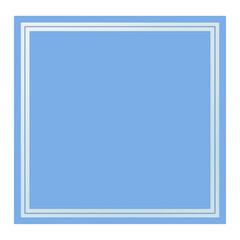 Blue Square Text Frame with Glass, Isolated on White Background