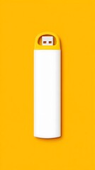 Portable storage device on yellow background