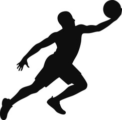 Different style basket Ball Player silhouette design