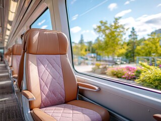 Luxury Train Travel: First-Class Comfort and Scenic Views. Experience premium train travel with elegant seating and breathtaking landscapes.