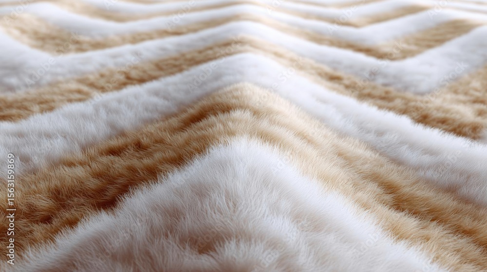 Aufkleber close-up of a fur texture. the fur appears to be soft and fluffy, with a zigzag pattern in shades of