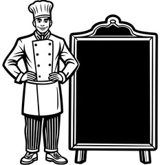 chef with menu
